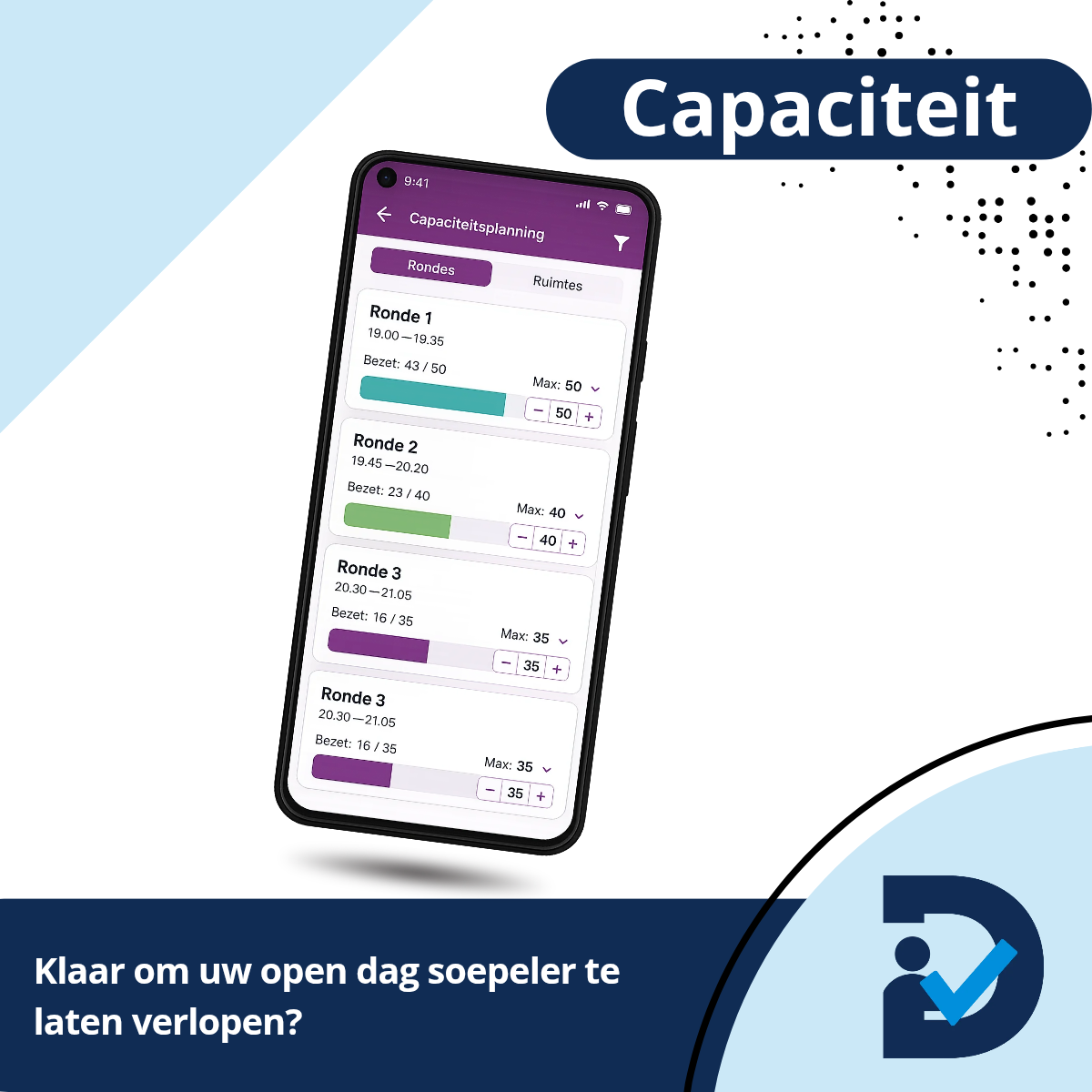 Capaciteitsplanning per ronde op een telefoon