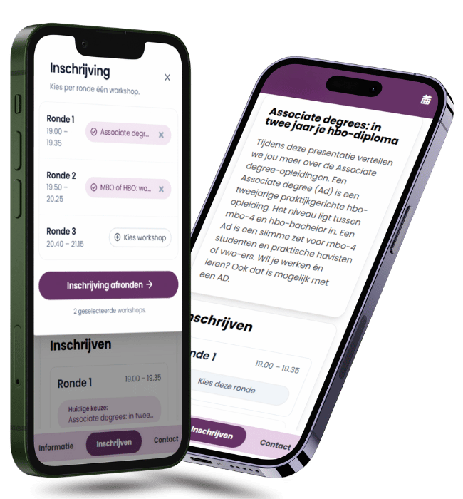 Tijdlijn met evenementen en communicatiemomenten