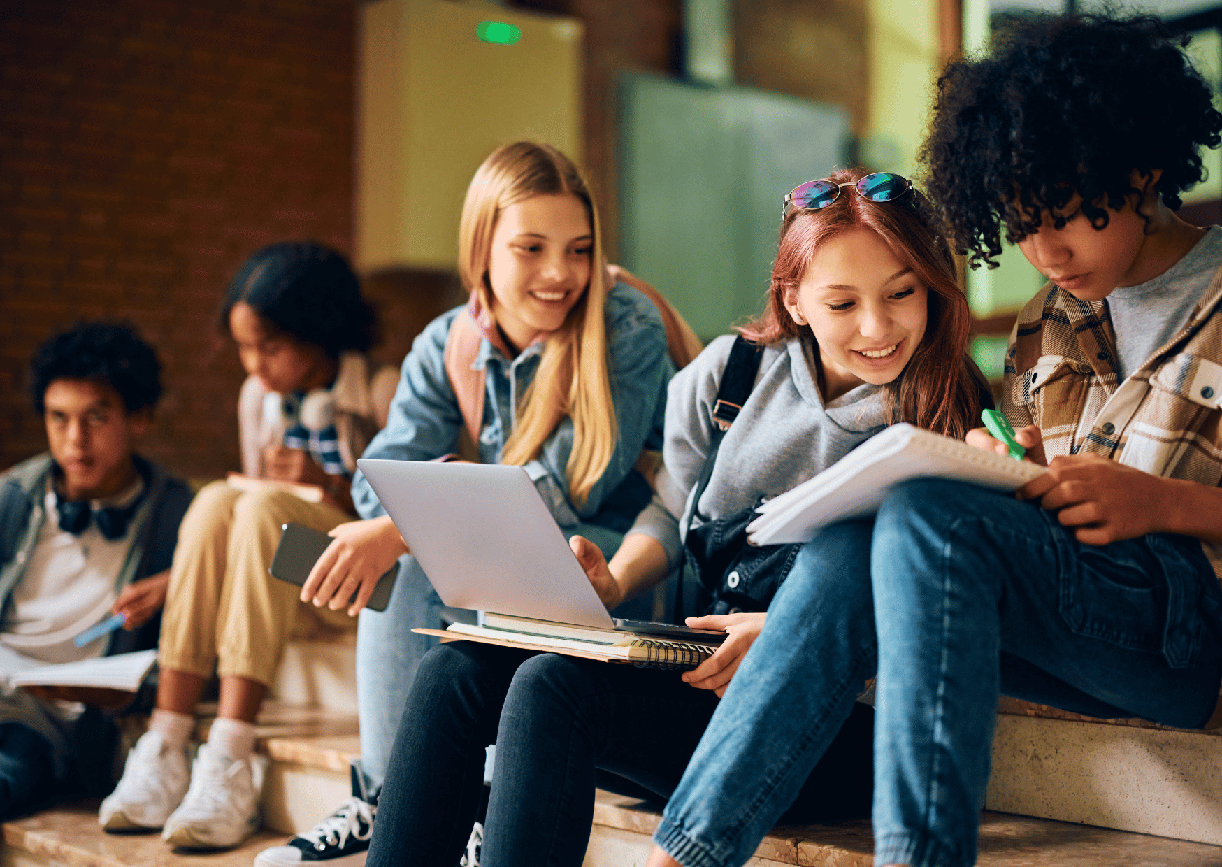 Leerlingen op een open dag