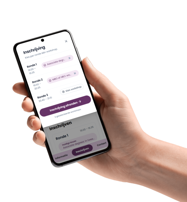 Aanmeldformulier op een telefoon