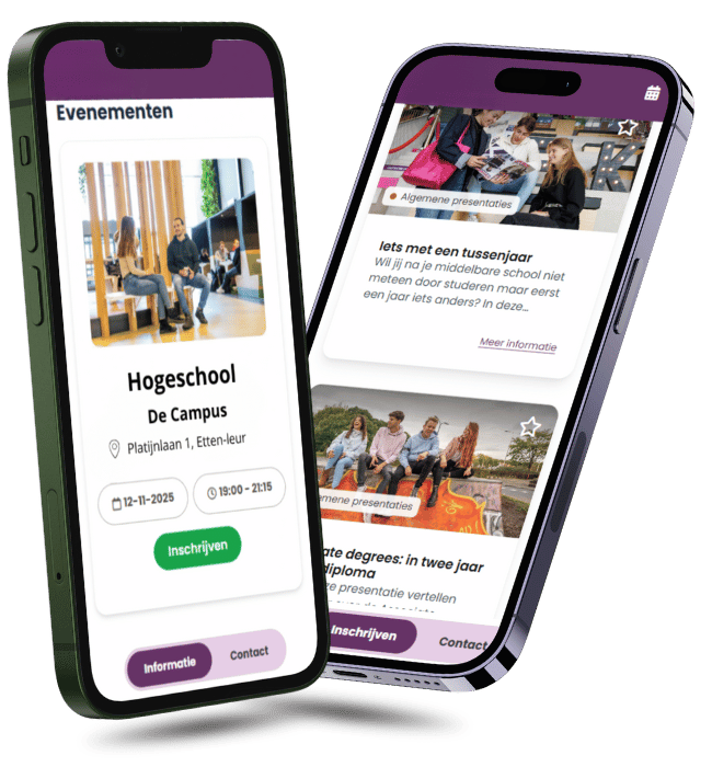 Digitaal Aanmelden app op een telefoon
